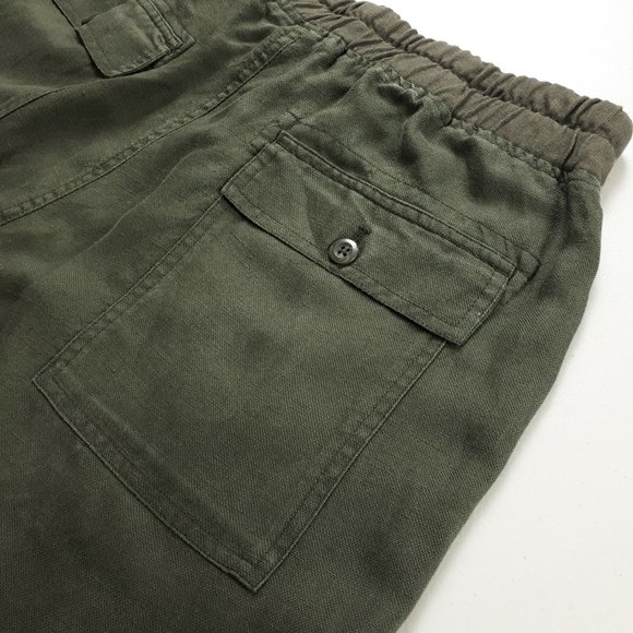 Roots Olive Green Linen Cotton Blend Joggers - Picture 6 of 16